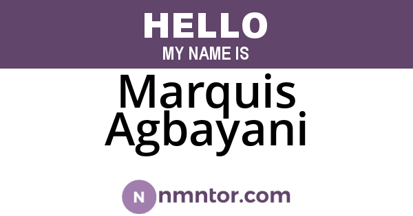 Marquis Agbayani