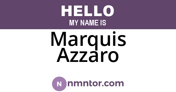 Marquis Azzaro