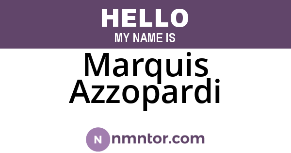 Marquis Azzopardi