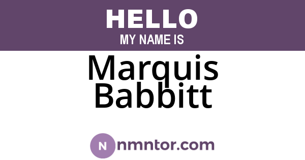 Marquis Babbitt