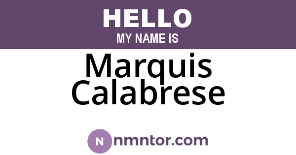 Marquis Calabrese