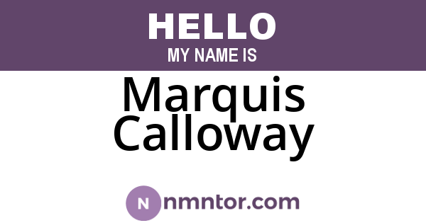 Marquis Calloway