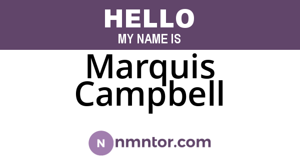 Marquis Campbell
