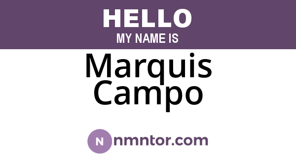 Marquis Campo