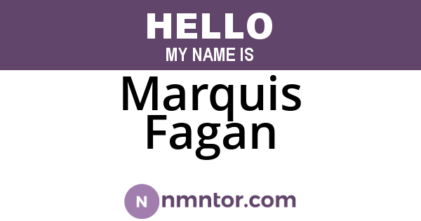 Marquis Fagan