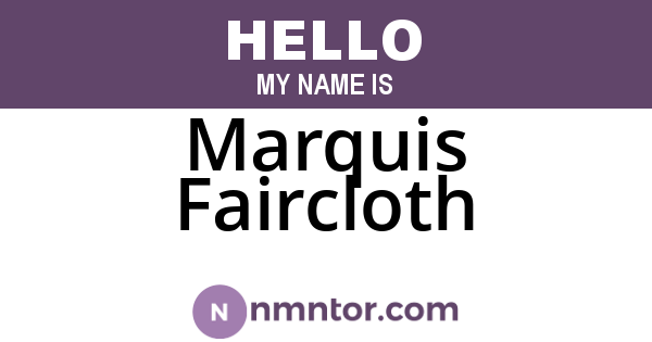 Marquis Faircloth