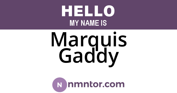 Marquis Gaddy