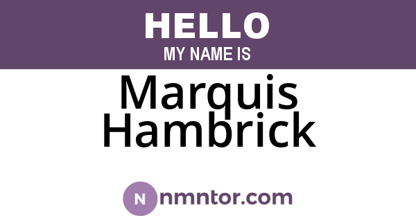 Marquis Hambrick