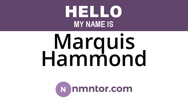 Marquis Hammond