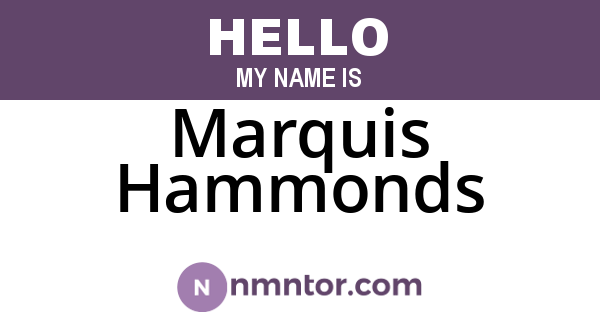 Marquis Hammonds