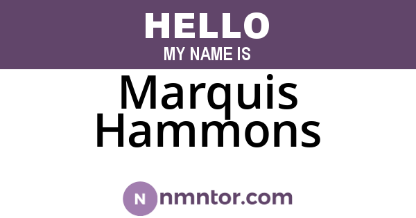 Marquis Hammons