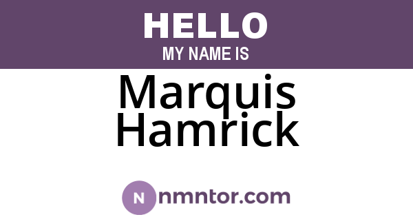 Marquis Hamrick