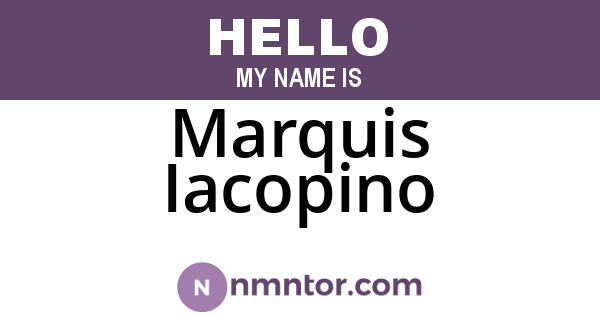 Marquis Iacopino