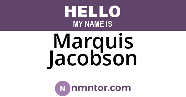 Marquis Jacobson
