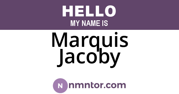 Marquis Jacoby