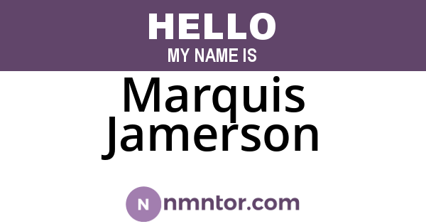 Marquis Jamerson
