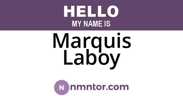 Marquis Laboy