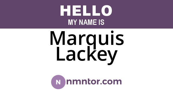 Marquis Lackey