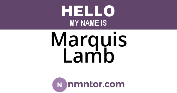 Marquis Lamb