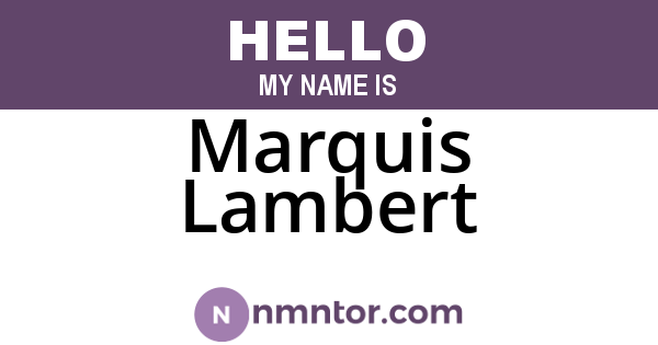 Marquis Lambert