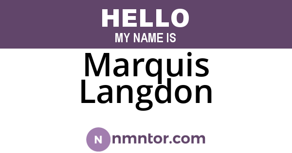 Marquis Langdon