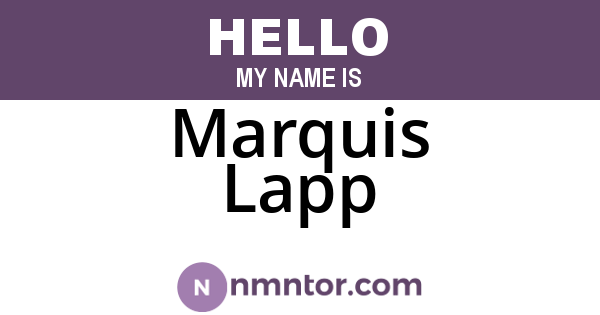 Marquis Lapp