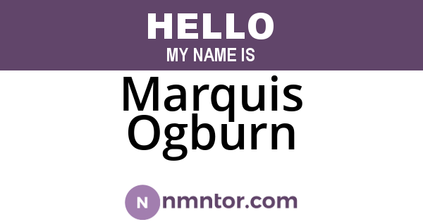 Marquis Ogburn