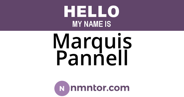 Marquis Pannell