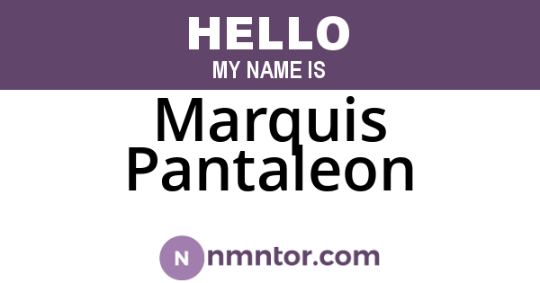 Marquis Pantaleon