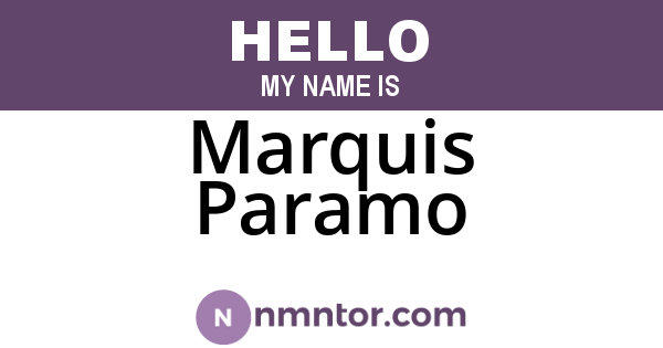 Marquis Paramo