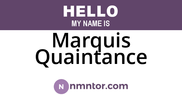 Marquis Quaintance