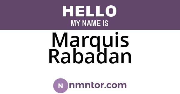 Marquis Rabadan