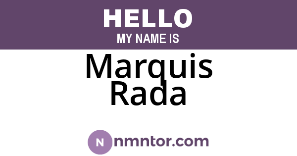 Marquis Rada