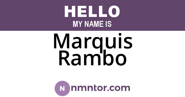 Marquis Rambo