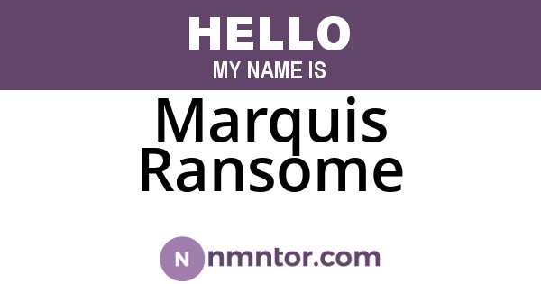 Marquis Ransome