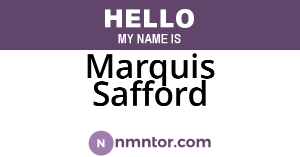 Marquis Safford