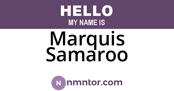 Marquis Samaroo