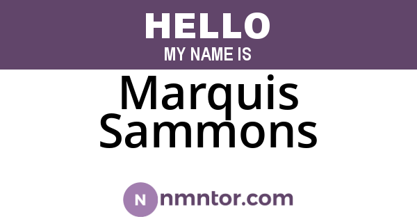 Marquis Sammons