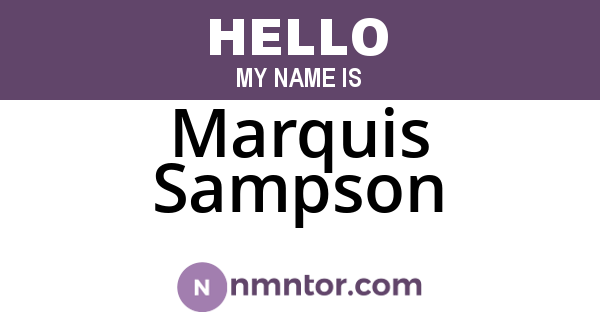 Marquis Sampson