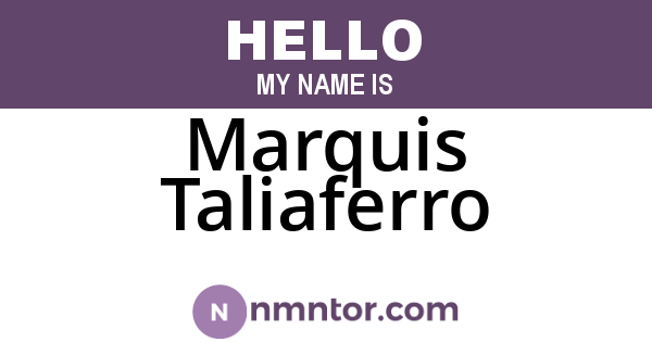 Marquis Taliaferro