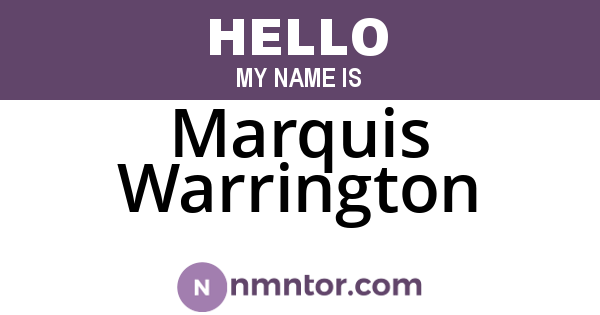 Marquis Warrington