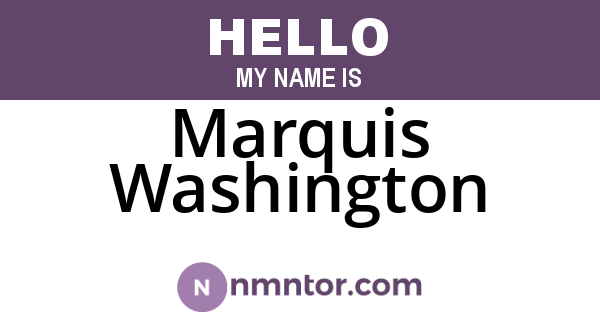 Marquis Washington