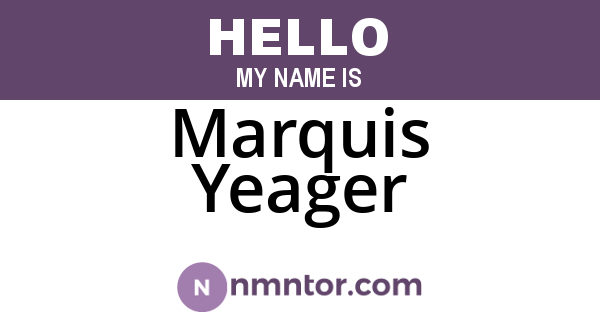 Marquis Yeager