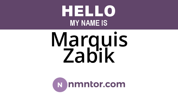 Marquis Zabik
