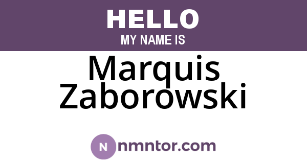 Marquis Zaborowski