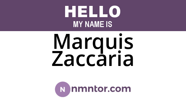 Marquis Zaccaria