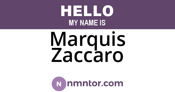 Marquis Zaccaro