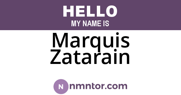Marquis Zatarain