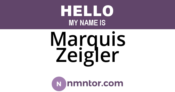 Marquis Zeigler