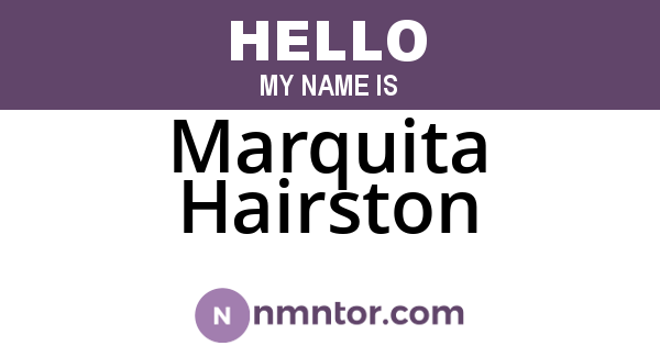 Marquita Hairston